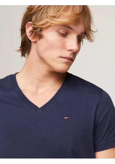 Tommy Hilfiger Erkek Tjm Orjinal Jarse V Yaka - Mavi Mavi