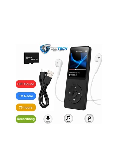 1049mp 8gb Hafıza Kartı  Ekranlı Mp3 Çalar Dahili Hoparlör Fm Radyo Bluetooth Müzik Çalar