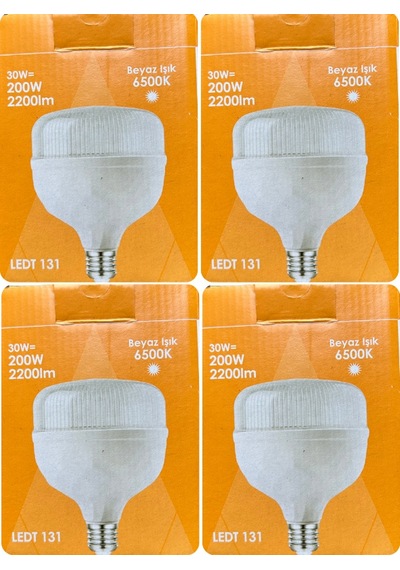 4 Adet Osaka 30w 200w 6500k Beyaz Işık E27 Duylu Kalın Duy Torch Led Ampul Yeni Model