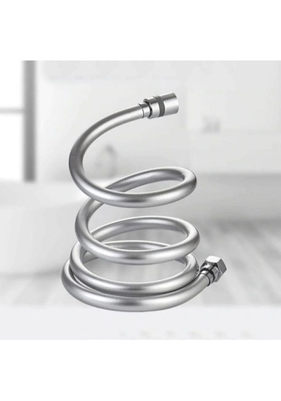 Banyo Duş Hortumu Gümüş Pvc Yüksek Basınca Dayanıklı 1.5m Beyaz