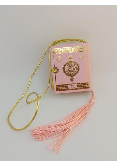 Mini Kuranı Kerim - Araba İçin Pembe Renk Açık Gri