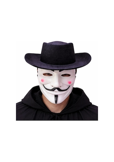 Vendetta Maske Ve Şapka Seti Anonim Stil Parti Maskesi