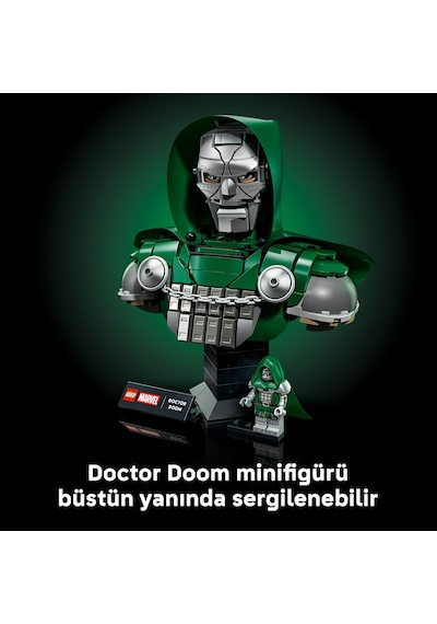 LEGO® ǀ Marvel Doktor Doom Büstü 76345 - Yetişkinler için Minifigür İçeren Dekoratif Model Yapım Seti (379 Parça)