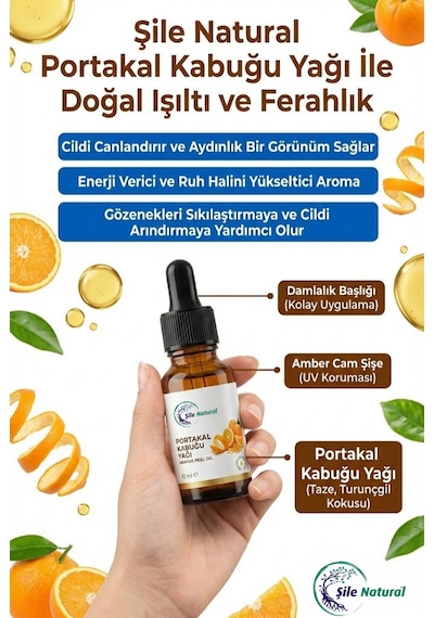 Portakal Kabuğu Yağı 10 Ml %100 Saf Ve Doğal Uçucu Yağ Cilt, Saç Ve Aromaterapi Kullanımına Uygun