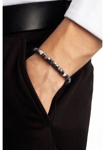 So Chic Jasper Taşlı 22 Cm Çelik Erkek Bileklik Çelik