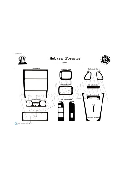 Meriç® Subaru Forester Ön Torpido Kaplama 13 Parça 1997-2007 (530157393)