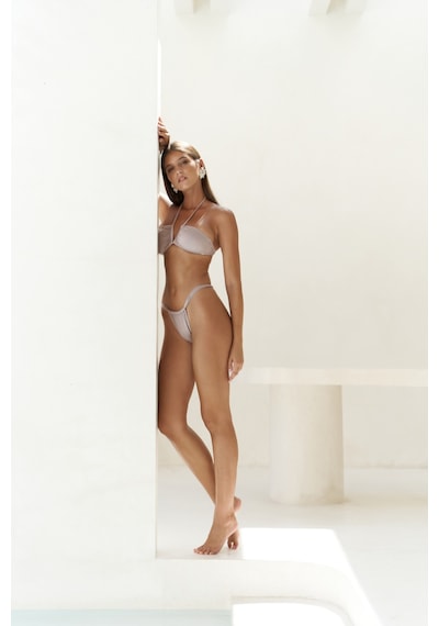 Mai Collection Mai Studios Co. Bunga Büzgü Detay Kalın Bantlı Lila Bikini Altı Lila