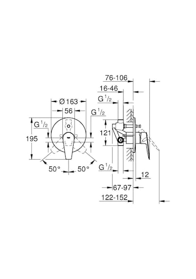 Grohe Bauedge Tek Kumandalı Banyo Bataryası 29079001