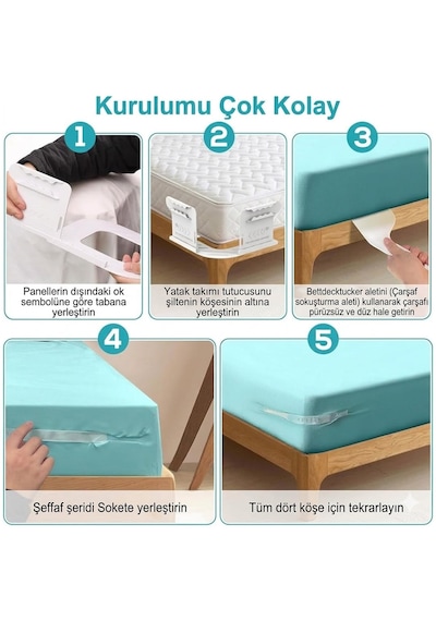 Sunup Sn-29126 Pratik 4'lü Nevresim - Çarşaf Tutucu Sabitleyici Diğer