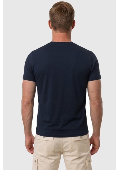 Rizzup Erkek Lacivert Slim Fit %90 Pamuk Likralı Yumuşak Dokulu Basic Tişört 1801131