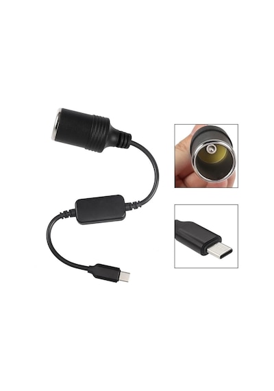 Powermaster Type-c 5volt- 12v 1a Dişi Çakmak Çevirici 30cm Kablolu
