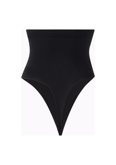 Skims Seamless Sculpt High - Waist Thong, Dikişsiz Yüksek Bel Külot Siyah