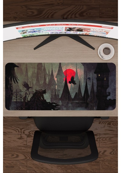 Bloodborne Kaymaz Dikişli Kauçuk Oyuncu Mousepad V3 - 70x30 Xl Gaming Mouse Pad Fare Altlığı