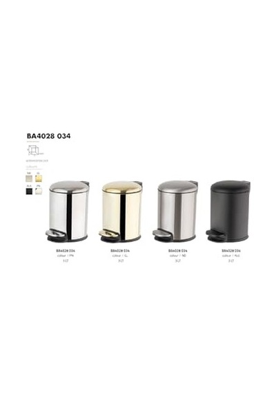 Tr Pedallı Parlak Nikel Çöp Kovası 3 Lt / 265x203x203 Mm