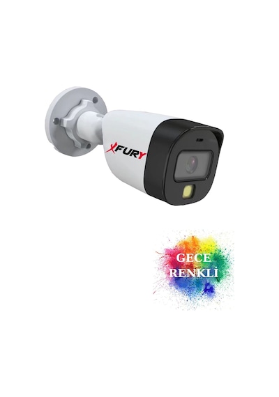 Fury Gece Renkli - 5mp Lens 1080p Full Hd Ahd Güvenlik Kamerası Ultra Led Renkli Gece Görüş
