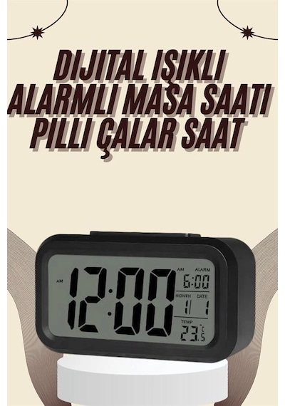 Mey Najmaddin Dijital Masa Saati Termometreli Takvim Çalar Saat Led Ekran Pilli Najmaddin Renkli