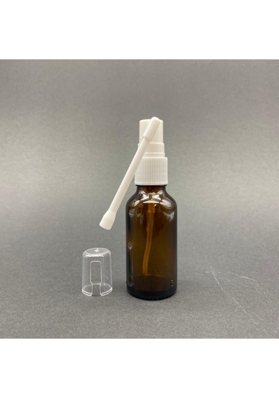 30ml Kahverengi Ağız Spreyli Şişe, 24 Adet, Oral Sprey, Ecza Şişesi, Boş Cam Şişe