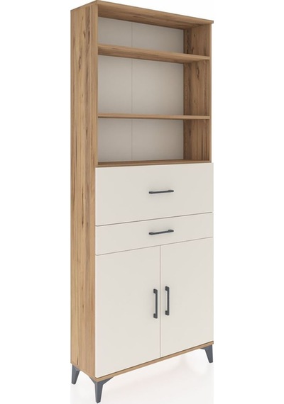 Arges Dolap 4 Raflı 2 Çekmeceli 2 Kapaklı 88x30x221 Çam-aytaşı Atlas Çam