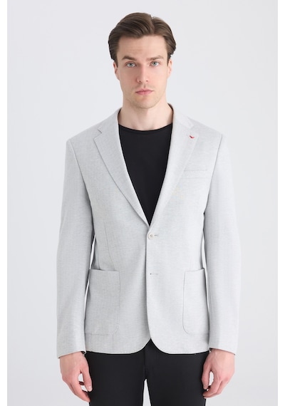 D's Damat Ds Damat Slim Fit Gri Balıksırtı Kumaş Ceket 5hc04bb06494m 301
