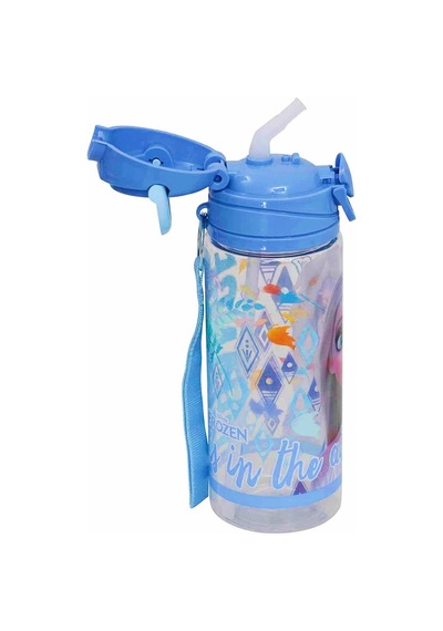 Frozen Lisanslı Pipetli Plastik Matara 500 Ml Açık Mavi Otto-42505