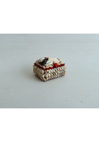 Deniz Kabuğu Kaplamalı Kutu 7x5x4cm - Mücevher Takı Kutusu