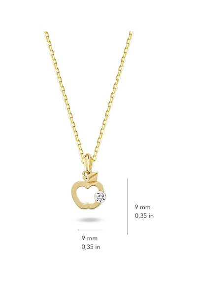 Goldkupe 14 Ayar Tek Taş Elma Altın Kolye 1,61 Gr-1346