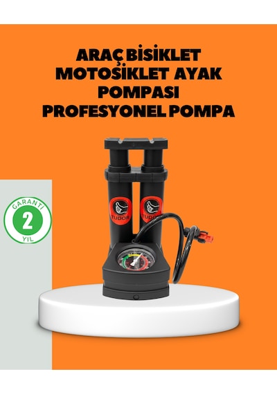 Tek Ayaklı Bisiklet Pompası Basınç Göstergeli Çok Amaçlı Najmaddin