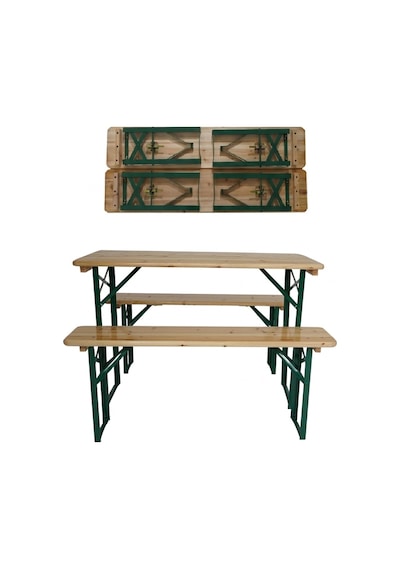 Ayakları Katlanır Ahşap Bahçe Masası-bank Seti 110x70 78 Cm Ahşap