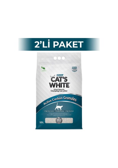 Cat's White Aktif Karbonlu Bentonit Kedi Kumu 2 x 10 L