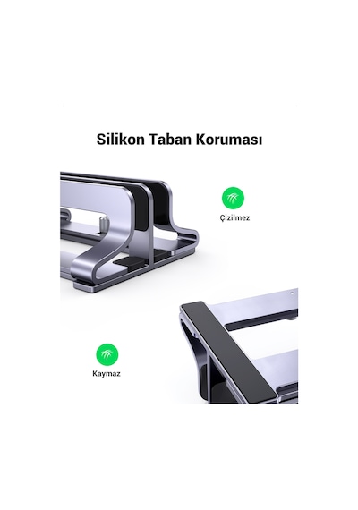 Alüminyum Çift Yuvalı Notebook Apple MacBook Uyumlu,Dikey Masaüstü Standı, 60643