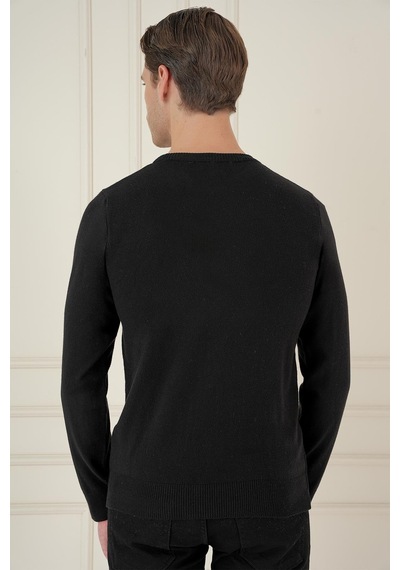 Efor Tr 875 Slim Fit Siyah Klasik Triko Siyah