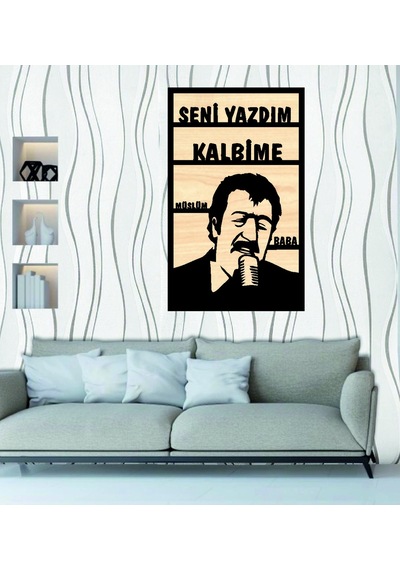 Müslüm Baba Seni Yazdım Kalbime Ahşap Duvar tablo