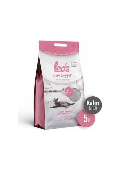 Cat Litter Baby Powder Kokulu Kalın Taneli Kedi Kumu 5 Lt