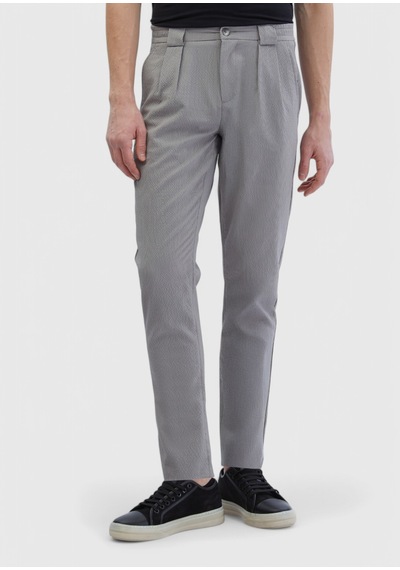 Ramsey Gri Çizgili Dokuma Jogging Fit Casual Pantolon