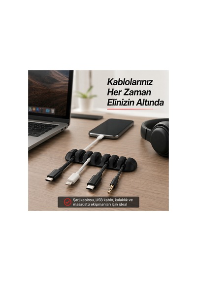 Tıcaro 346 Parça Kablo Düzenleme Seti, Klips, Spiral Sarıcı Ve Cırt Bağ Seti