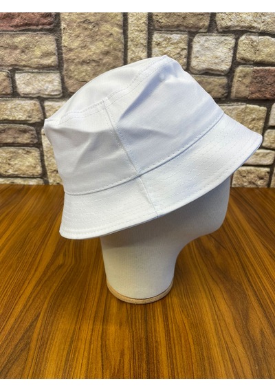 Hamze Bucket Kova Model Gabardin Kumaş Renkli Yazlık Şapka Beyaz