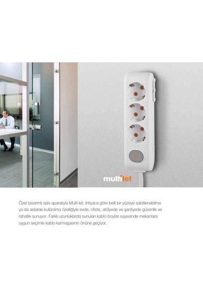 Viko Multi-let Siyah Dörtlü Priz Topraklı Kablolu Çocuk Korumalı 3 Mt 0