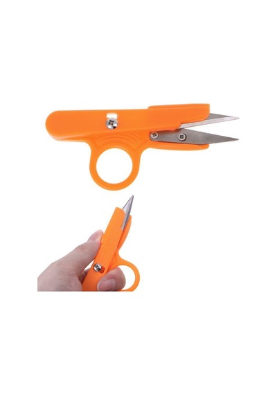 FDM Golden Eagle TC-801 Turuncu Parmaklı İplik Temizleme Makası 12 cm Yaylı Plastik Saplı Çıt Makas