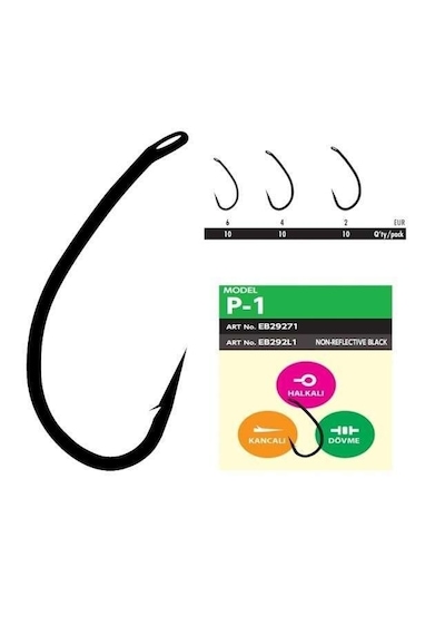 Hayabusa P1 Sazan İğnesi Dövme Teflon Black 10lu Paket 2