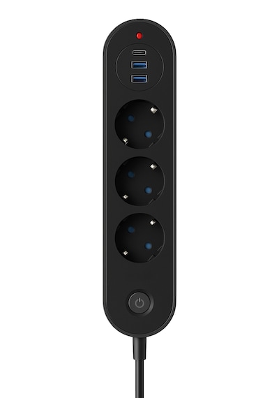 Termal Akım Korumalı 3 Priz + 3 Usb 2 Usb-a + 1 Usb-c Çoklayıcı 2500w Güvenlikli Anahtarlı Priz 2 M