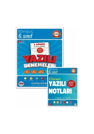 6. Sınıf Yazılı Notları Ve Denemeleri 2. Dönem 1 Ve 2. Yazılı 2 Kitap - Tonguç Yayınları