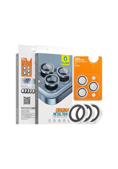 Blueo Apple Uyumlu iPhone 15 Pro / 15 Pro Max Şeffaf Metal Çerçeve Lens