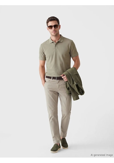 Lc Waikiki Haki Polo Yaka Pike Erkek Tişört
