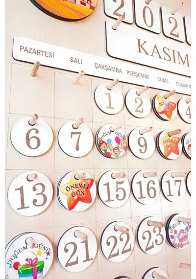 Montessori Çocuk Takvimi Ahşap Takvim