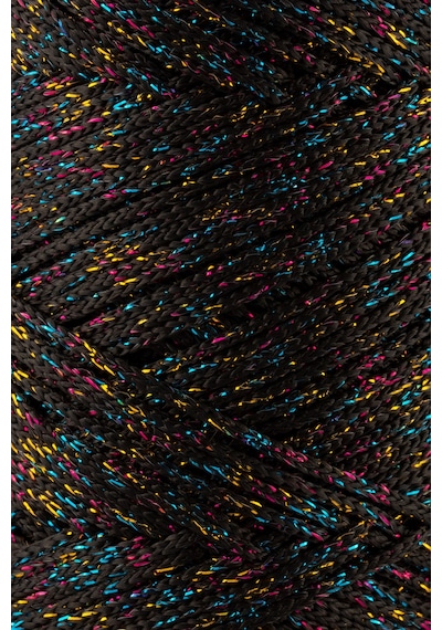 Sensy Multi Sparkle Simli Çok Renkli 200 Gr Polyester Makrome Ipi Siyah 2 Mm - 230 M