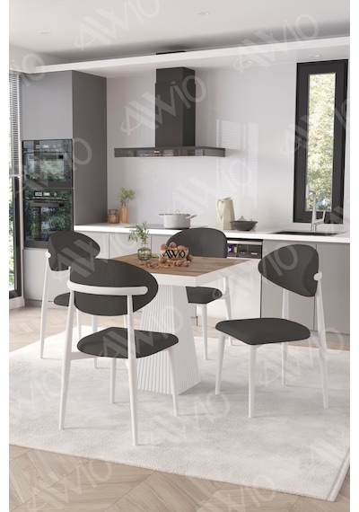 Avvio Melody Beyaz Polo Metal Sandalye 90x90 Kare Yemek Masası Mutfak Masası Masa Sandalye Takımı Kahverengi Avvio Melody Beyaz Polo Metal Sandalye 90x90 Kare Yemek Masası Mutfak Masası Masa Sandalye Takımı Kahverengi
