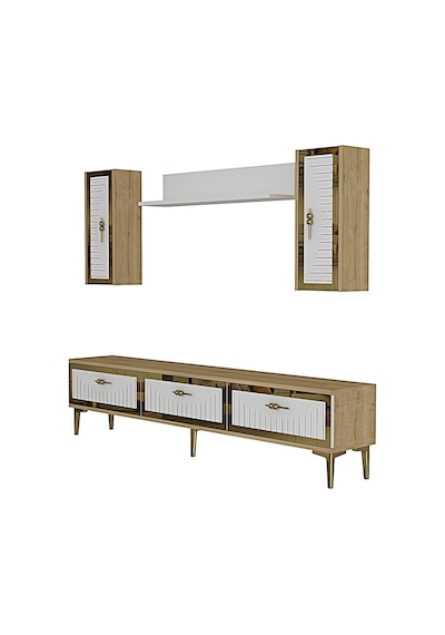 Tvr1801db - Tuna Tv Ünitesi Safirmeşe-beyaz Gold 180cm Safirmeşe - Beyaz