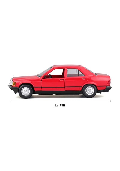 Bburago 1:24 Ölçek Mercedes-benz 190 E 2.6 Kırmızı Diecast Metal Model Oyuncak Araba Çok Renkli