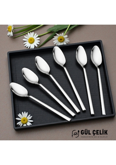 12 Parça Yemek Kaşığı Sade Çubuk Model 18/0 Kalite Çelik