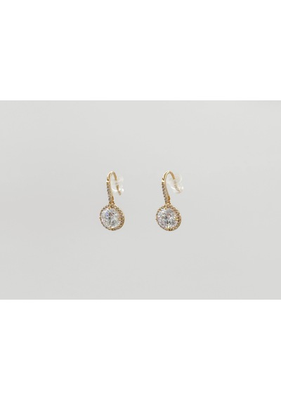18k Rose Gold Plated Trapez Luna Drop Küpe Gold